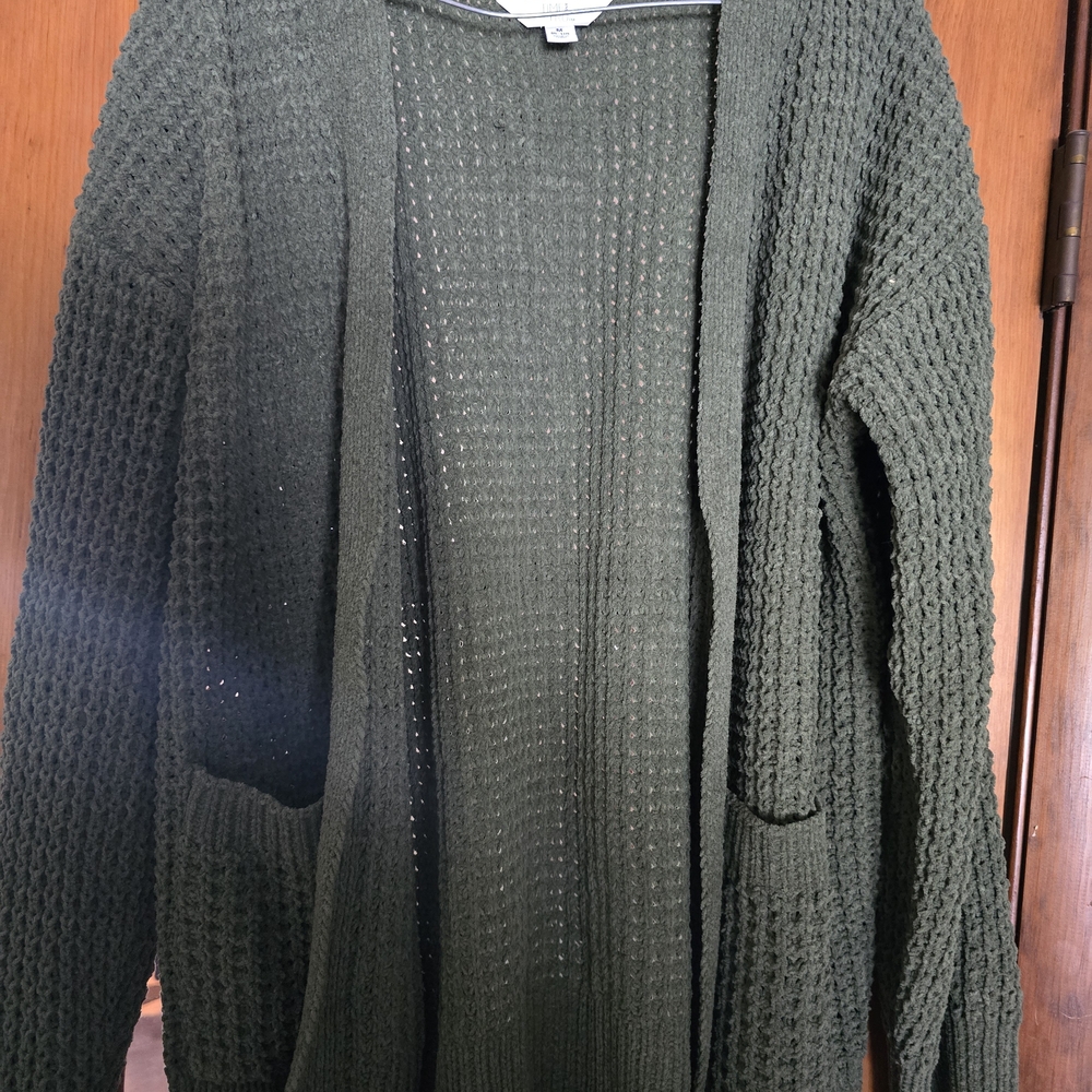 Time and Tru Medium Olive  Green Women's Cardigan